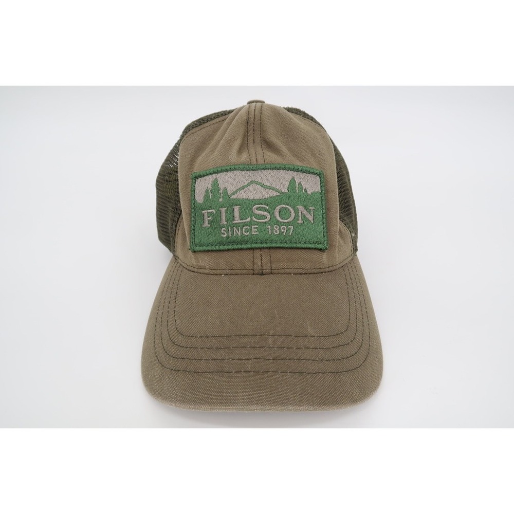Filson Logger Mesh Cap Mens Otter Green Tin Cloth Trucker‎ Adjustable Buckle